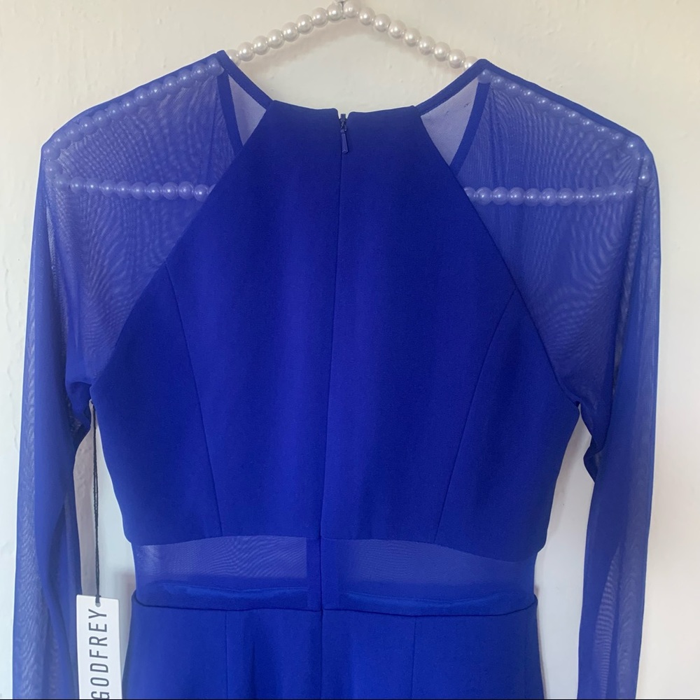 NWT JayGodfrey Sheer Panel Crepe Sheath Dress - Picture 10 of 13
